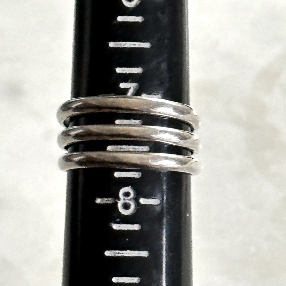 925 sterling silver 3 ring band sz 7 - Picture 2 of 9